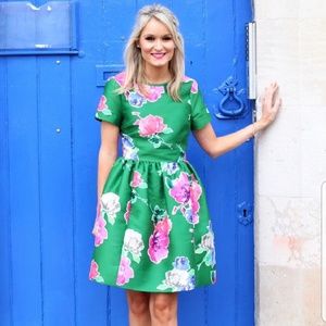 Kate Spade In full Bloom Stelli Green Floral Dress